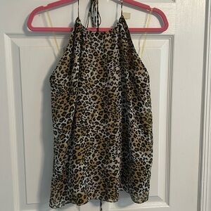 Alice and Olivia Leopard Halter Top